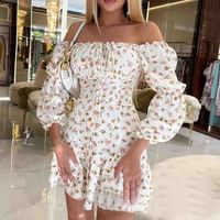 Sweet Long Sleeve Floral Dress - Thumbnail 1