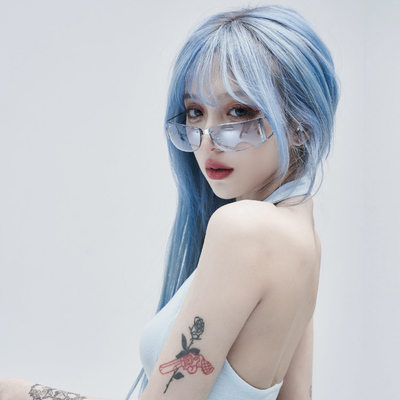 Blue-brown highlight jk wigs