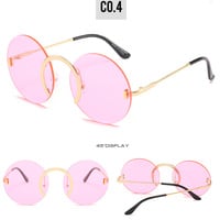 Punk round frame sunglasses UV protection - Thumbnail 6