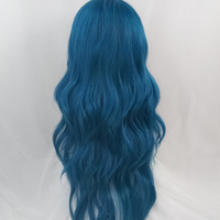 JK blue green mixed long curly wigs - Thumbnail 4