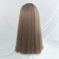 JK air bangs light brown long straight wigs - Thumbnail 5