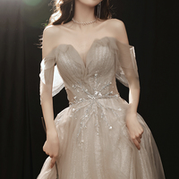 Stylish tulle long prom dress A line evening gown - Thumbnail 3