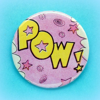 Comic action words -  pinback button, magnet or clip 1.5 inch (38mm)