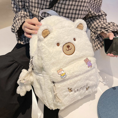 New Korean fashion female bag lychee pattern bow backpack 