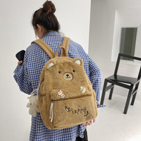New Korean fashion female bag lychee pattern bow backpack  - Thumbnail 2