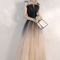 Stylish tulle sequins long prom dress evening dress - Thumbnail 1