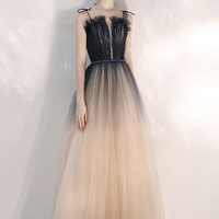 Stylish tulle sequins long prom dress evening dress - Thumbnail 3