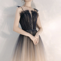 Stylish tulle sequins long prom dress evening dress - Thumbnail 5
