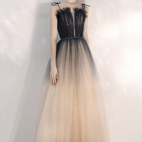 Stylish tulle sequins long prom dress evening dress - Thumbnail 7