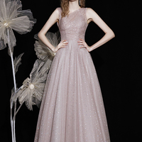 Pink tulle tea length prom dress evening dress - Thumbnail 2