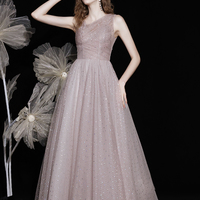 Pink tulle tea length prom dress evening dress - Thumbnail 3