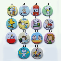 Snoopy and Peanuts - pinback button, magnet or clip 1.5 Inch (38mm) - Thumbnail 1