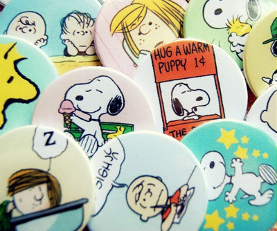Snoopy and Peanuts - pinback button, magnet or clip 1.5 Inch (38mm)