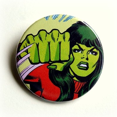 She-hulk pinback button, magnet or clip 1.5 inch (38mm)