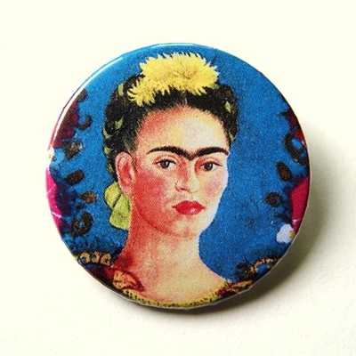 Frida kahlo - pinback button, magnet or clip 1.5 inch (38mm)