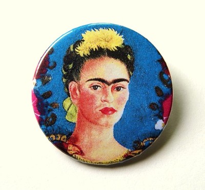 Frida Kahlo - pinback button, magnet or clip 1.5 Inch (38mm)
