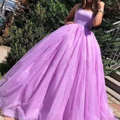 Lavender prom dresses spaghetti straps ball gown - Thumbnail 3
