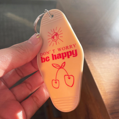 Free Shipping-"DON'T WORRY BE HAPPY" KEYCHAIN 