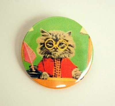 Mr lawyer cat - pinback button, magnet or clip 1.5 Inch (38mm)