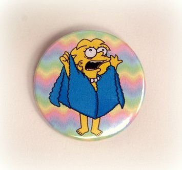 Lisa Simpson - lizard queen - pinback button, magnet or clip 1.5 Inch (38mm)