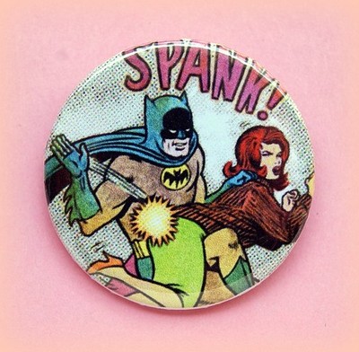 Batman spank - pinback button, magnet or clip 1.5 Inch (38mm)