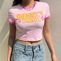 NOBODY'S BABY FLOWER PINK CROP TOP - Thumbnail 2