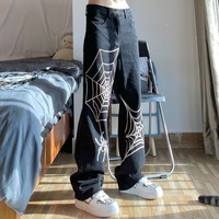 Gothic Spider Net Jeans Denim Trousers  - Thumbnail 1