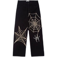 Gothic Spider Net Jeans Denim Trousers  - Thumbnail 3