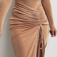 Design Long Sleeve Slim Dress - Thumbnail 1