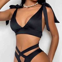 Fashion Sexy Black Sling Suit Swimsuit - Thumbnail 1