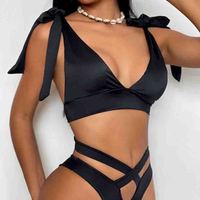 Fashion Sexy Black Sling Suit Swimsuit - Thumbnail 2