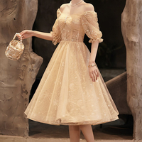 Cute tulle sequins short prom dress party dress - Thumbnail 1