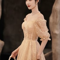 Cute tulle sequins short prom dress party dress - Thumbnail 2