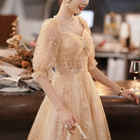 Cute tulle sequins short prom dress party dress - Thumbnail 3