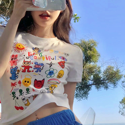 Life is beautiful print white tee