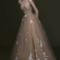 Cute tulle lace tea length prom dress evening dress - Thumbnail 3