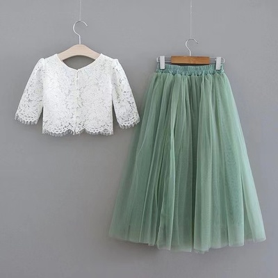 Two Piece Flower Girl Dresses Sage