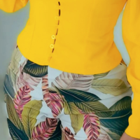 Long Sleeve Casual Print Two Piece Set - Thumbnail 2