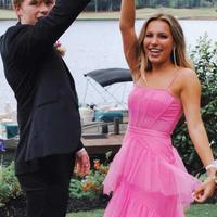 A Line Hot Pink Prom Dresses Long Evening Gowns - Thumbnail 4