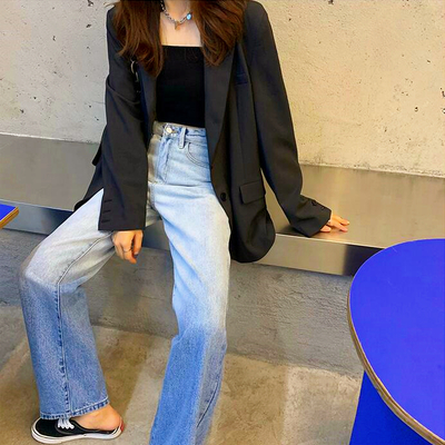 Vintage tie dye gradient jeans denim pants