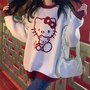 Kitty Cat Cartoon Long Sleeve Shirt Knit Sweater Sweatshirt Pullover Aesthetic Casual E-Girl Kawaii Korean Japanese Harajuku-2