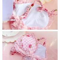 Strawberry Print Bra + Panty Set Lingerie Underwear Summer Aesthetic Casual E-Girl Kawaii Korean Japanese Harajuku - Thumbnail 6