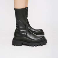 Black Elastic Martin Boots - Thumbnail 2