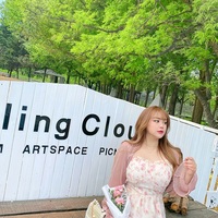 Plus Size Women Spring Summer Retro Floral Rose Pearl Embroidery Flower Print Strap Dress - Thumbnail 9