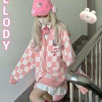 JK Pink Melody Cartoon Cardigan - Thumbnail 4