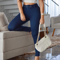 Women Casual Blue Long Pants - Thumbnail 2