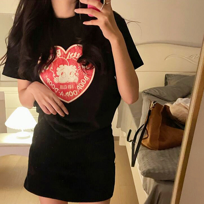 Betty boop heart print tee