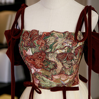 Elegant tulle embroidery long prom dress A line evening dress - Thumbnail 1