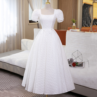 White a line short prom dress homecoming dress - Thumbnail 3