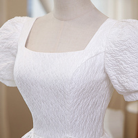 White A line short prom dress homecoming dress - Thumbnail 2